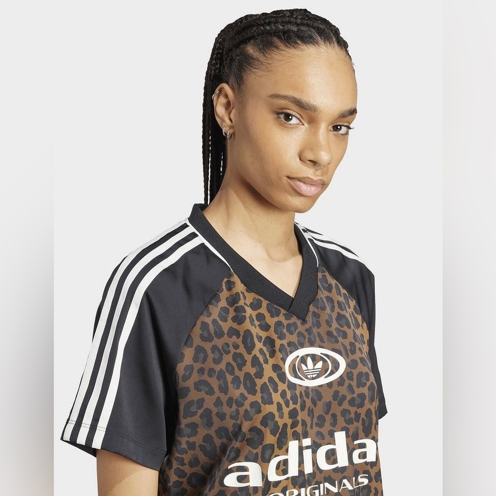 Adidas Originals Black and Brown Leopard Tee - Picture 3 of 4